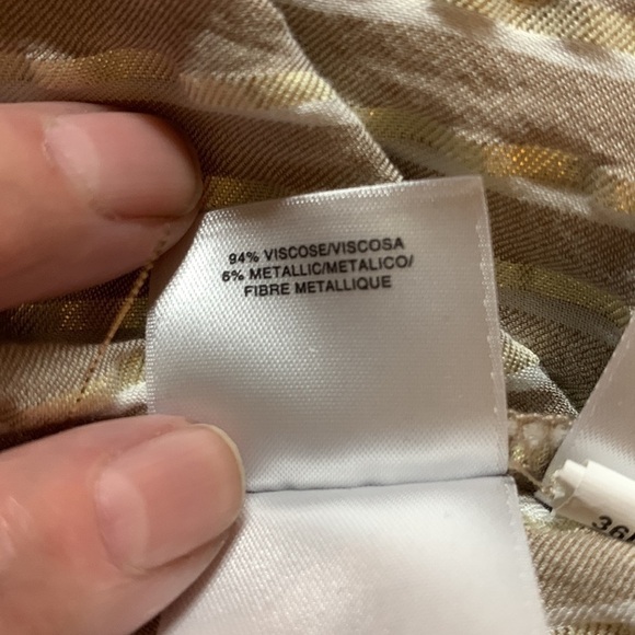 Anne Klein Mini Dress Gold Metallic white and tan, Size 6, very good condition - Picture 6 of 7